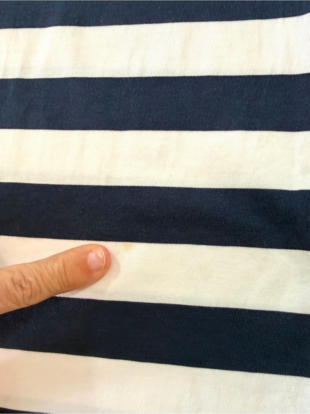 Burberry London Signature Logo Stripe Navy White Cotton T-Shirt Women’s Large - Picture 14 of 17